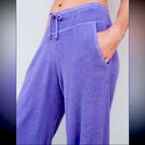 Sundry Faux Sherpa Amethyst Purple Jogger Lounge Pants Size Medium